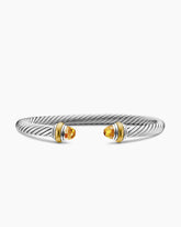 Classic Cable Bracelet in Sterling Silver with 14K Yellow Gold and Citrine, 5mm